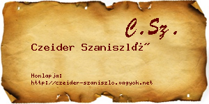 Czeider Szaniszló névjegykártya